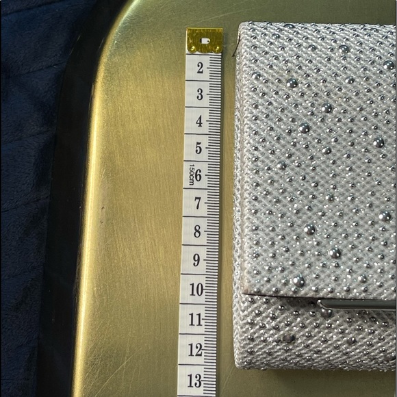 Silver clutch, evening bag. - Picture 7 of 8